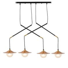 ACA ACA Lighting závesné svietidlo 4XG9 mosadz/čierny kov plus sklo 97X20XH128CM LAYLA HL4314P96BB