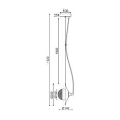 ACA ACA Lighting závesné svietidlo 1XG9 mosadz/čierny kov plus sklo 20X14XH122CM LAYLA HL4321P23BB