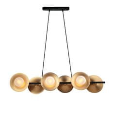 ACA ACA Lighting závesné svietidlo 6XG9 meď/čierny kov plus sklo 100X27XH118CM LAYLA HL4326P100BB