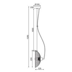 ACA ACA Lighting závesné svietidlo 1XE27 čierny kov 24X13XH125CM KOBE HL45841P24B