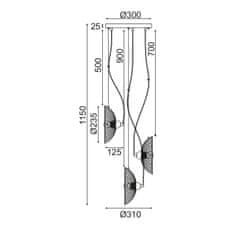 ACA ACA Lighting závesné svietidlo 3XE27 čierny kov D31XH115CM KOBE HL45843P40B