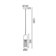 ACA ACA Lighting závesné svietidlo 1XE27 biely kov D10XH120CM LAB HM171P8WH