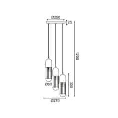 ACA ACA Lighting závesné svietidlo 3XE27 biely kov D27XH120CM LAB HM173P27WH