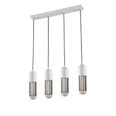 ACA ACA Lighting závesné svietidlo 4XE27 biely kov 65X8XH120CM LAB HM174P65WH