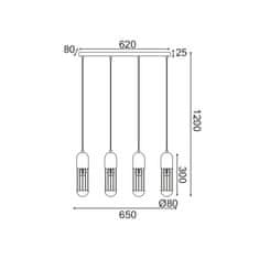 ACA ACA Lighting závesné svietidlo 4XE27 biely kov 65X8XH120CM LAB HM174P65WH