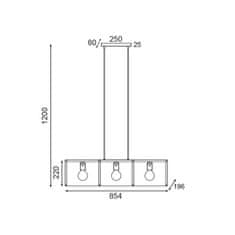 ACA ACA Lighting závesné svietidlo 3XE27 čierny kov 85X20XH120CM MORDOR HM843P85BK