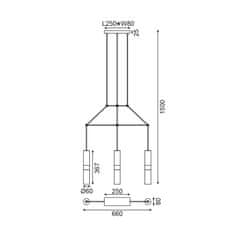 ACA ACA Lighting závesné svietidlo 3XGU10 mosadz kov 66X8XH150CM DA VINCI HM853P66BR