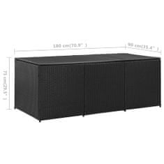 Vidaxl Záhradný úložný box čierny 180x90x75 cm polyratanový