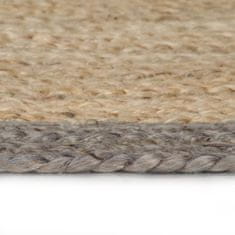 Petromila vidaXL Ručne vyrobený jutový koberec so sivými okrajmi 120 cm