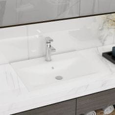 Petromila vidaXL Luxusné keramické umývadlo, obdĺžnik, biele, otvor na batériu 60x46 cm