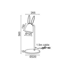 ACA ACA Lighting detská stolná lampa 1XE27 ružová 27X22XH56CM BUNNY ZM71T56P