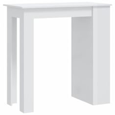 Petromila vidaXL Barový stôl s úložným regálom vysoký lesk biely 102x50x103,5 cm