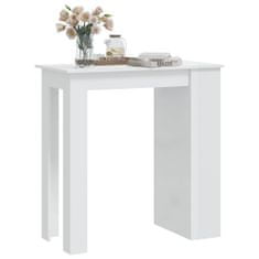 Petromila vidaXL Barový stôl s úložným regálom vysoký lesk biely 102x50x103,5 cm
