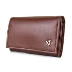 VegaLM Dámska luxusná peňaženka z pravej kože, hnedá farba
