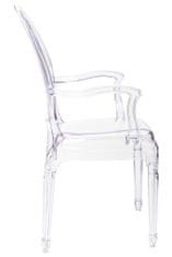 KINGHOME PRINCE ARM priehľadná stolička - polykarbonát