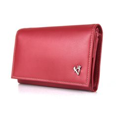 VegaLM Dámska luxusná peňaženka z pravej kože, červená farba