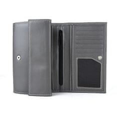 VegaLM Dámska luxusná peňaženka z pravej kože, šedá farba