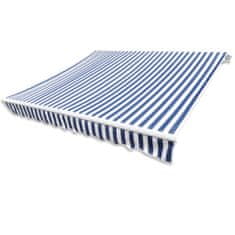 Vidaxl 140010 Awning Top Sunshade Canvas Navy Blue and White 4x3 m