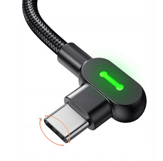 Mcdodo MCDODO BUTTON RÝCHLOUHLOVÝ KÁBEL 90° LED USB TYP-C PD 2M ČIERNY 60W CA-8081