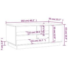 Vidaxl Konferenčný stolík, tmavý dub 102x55x43 cm, kompozitné drevo