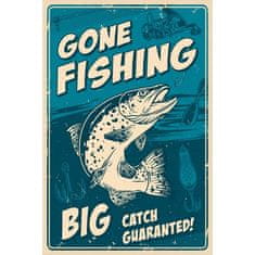 Retro Cedule Ceduľa Fishing - Big Catch Guaranted !