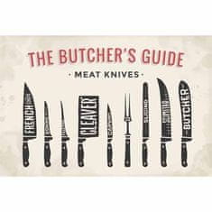 Retro Cedule Ceduľa The Butchers Guide - Meat Knives