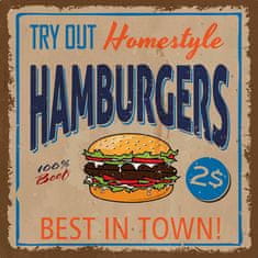 Retro Cedule Ceduľa Hamburgers - Best In Town