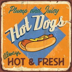 Retro Cedule Ceduľa Hot Dogs - Hot & Fresh