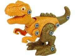 Lean-toys Sada dinosaura Tyranosaura Rexa s vajíčkom DIY skrutkovač Orange