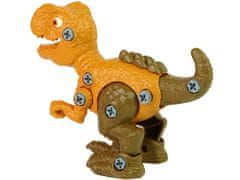 Lean-toys Sada dinosaura Tyranosaura Rexa s vajíčkom DIY skrutkovač Orange