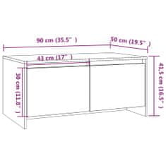 Petromila vidaXL Konferenčný stolík, betónovo sivý 90x50x41,5cm kompozitné drevo