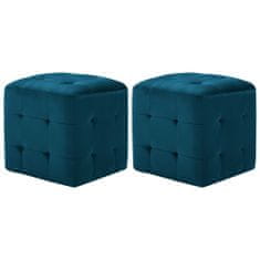 Petromila vidaXL Nočné stolíky 2 ks modré 30x30x30 cm zamatová látka