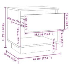 Petromila vidaXL Nočné stolíky 2 ks, betónovo sivé 45x34x44 cm, kompozitné drevo