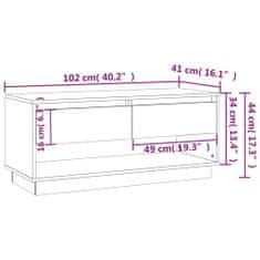 Vidaxl TV skrinka biela 102x41x44 cm drevotrieska