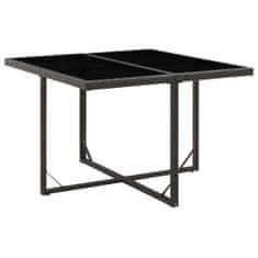 Petromila vidaXL Záhradný stôl čierny 109x107x74 cm polyratan a sklo