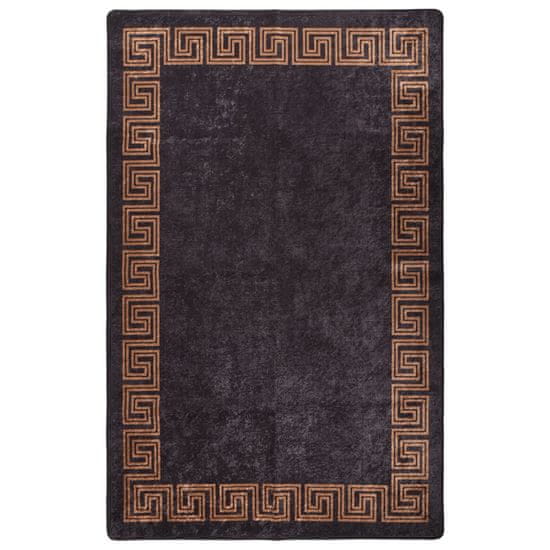 Petromila vidaXL Prateľný koberec 160x230 cm čierno-zlatý protišmykový