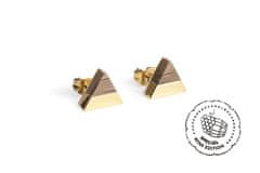 BeWooden Náušnice s dreveným detailom White Wine Gold Earrings hnedé univerzálny