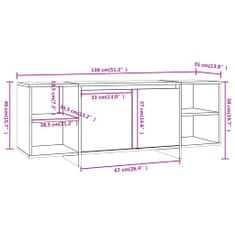 Vidaxl TV skrinka hnedý dub 130x35x50 cm drevotrieska