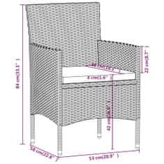 Vidaxl 5-dielny záhradný bistro set polyratan a akáciové drevo sivý