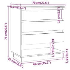 Petromila vidaXL Komoda sivá sonoma 70x41x75 cm spracované drevo