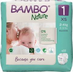 Bambo Nature 1, 22 ks, pre 2-4 kg