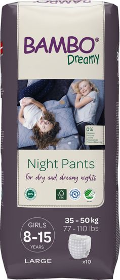 Bambo Nature Night Pants Girl 8-15 years, 10 ks, pre 35-50 kg