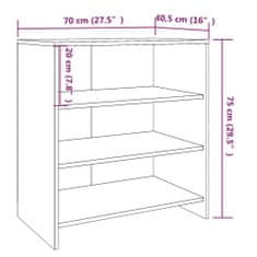 Vidaxl Komoda sivý dub sonoma 70x40,5x75 cm drevotrieska