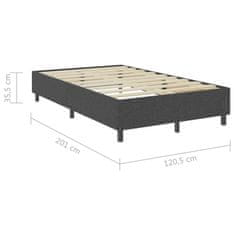 Vidaxl Rám na boxspring posteľ, sivý, látka 120x200 cm