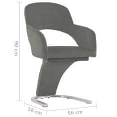 Vidaxl Jedálenské stoličky 4 ks, sivé, zamat