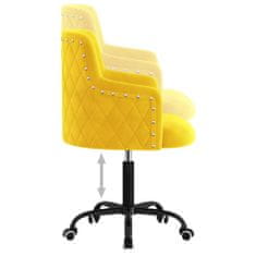 Vidaxl Otočná kancelárska stolička horčicovo-žltá zamatová