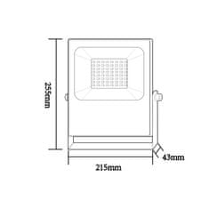 ACA ACA Lighting čierna LED SMD reflektor IP66 50W RGBW 230V Q50RGBW