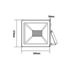 ACA ACA Lighting čierna LED SMD reflektor IP66 100W 3000K 8100Lm 230V Ra80 Q10030