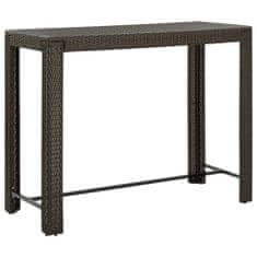 Petromila vidaXL Záhradný barový stolík hnedý 140,5x60,5x110,5 cm polyratanový