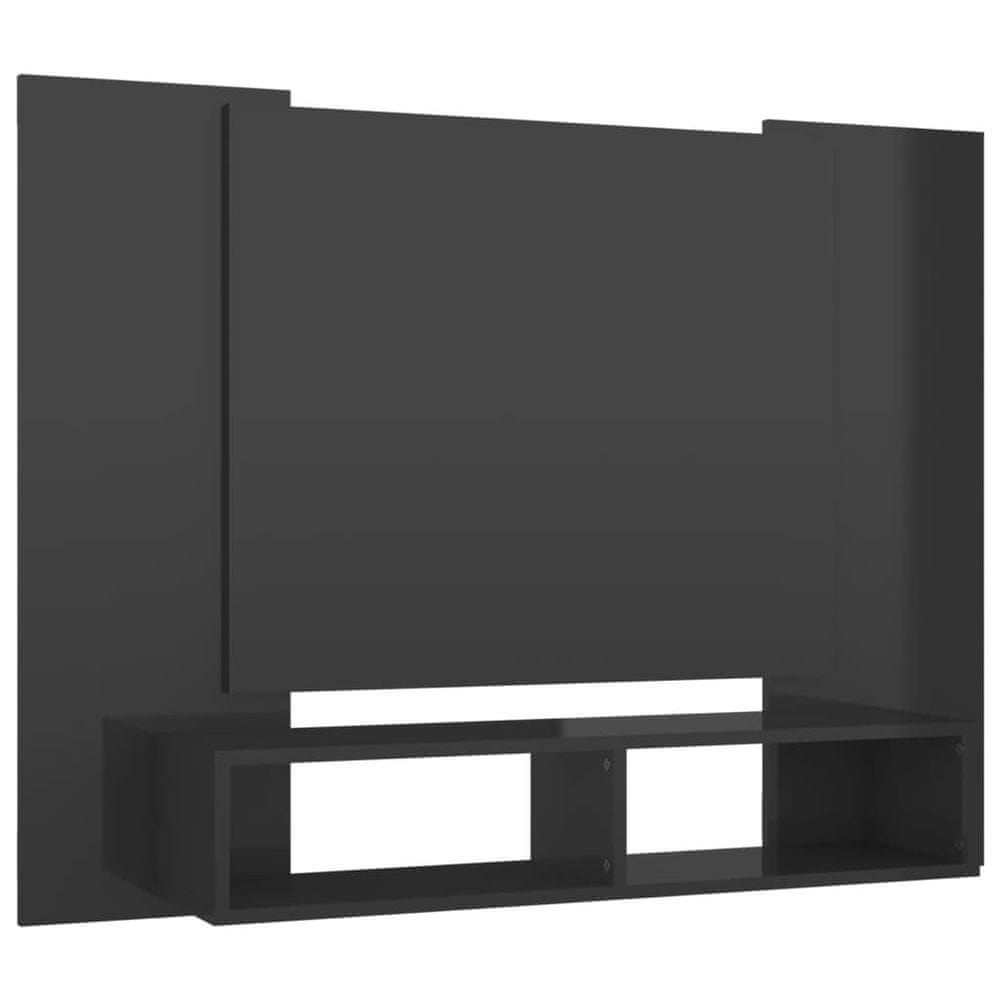 Vidaxl Nástenná TV skrinka lesklá sivá 120x23,5x90 cm drevotrieska